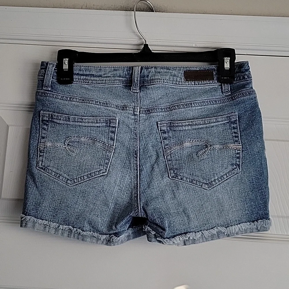 Justice Girl's Simply Low Cuffed Distressed Denim Shorts